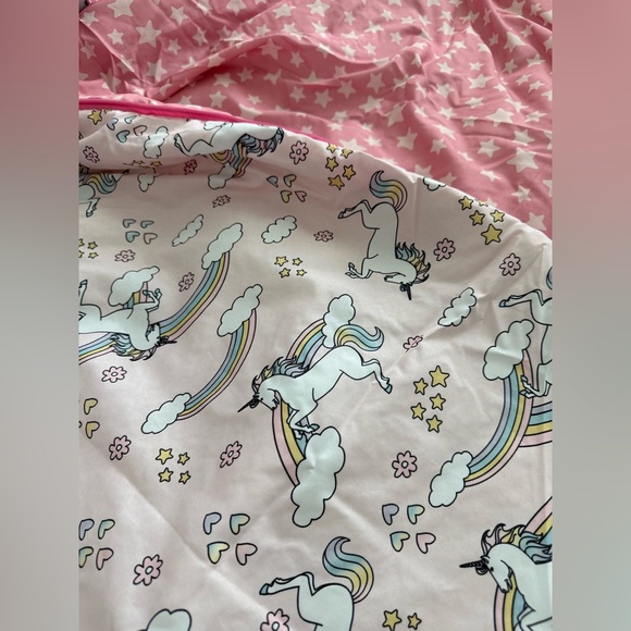 Pink Unicorn & Rainbow Slumber Set - Reversible Sleeping Bag, Tent & Duffle Bag - Picture 8 of 10